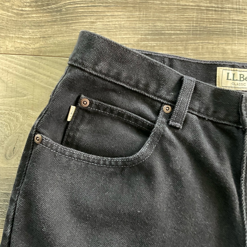 33x28 LL Bean Double L Classic Fit Denim Jeans Mens Black 100% Cotton 220626 - Picture 3 of 11